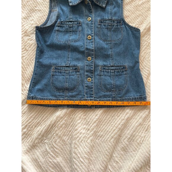 Vintage Blassport Denim Vest Size M – Utility Style, 100%‎ Cotton, Snap Button - Picture 7 of 10